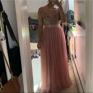 Full length beaded dress